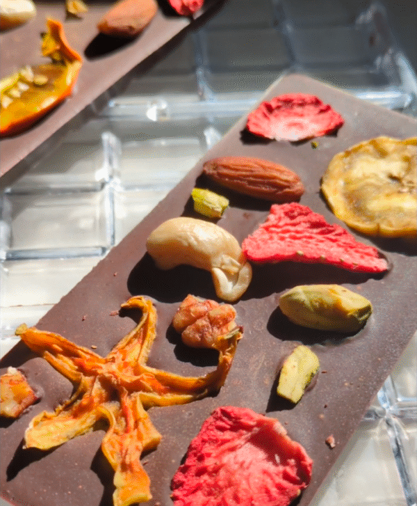 Chocolate bars with nuts
